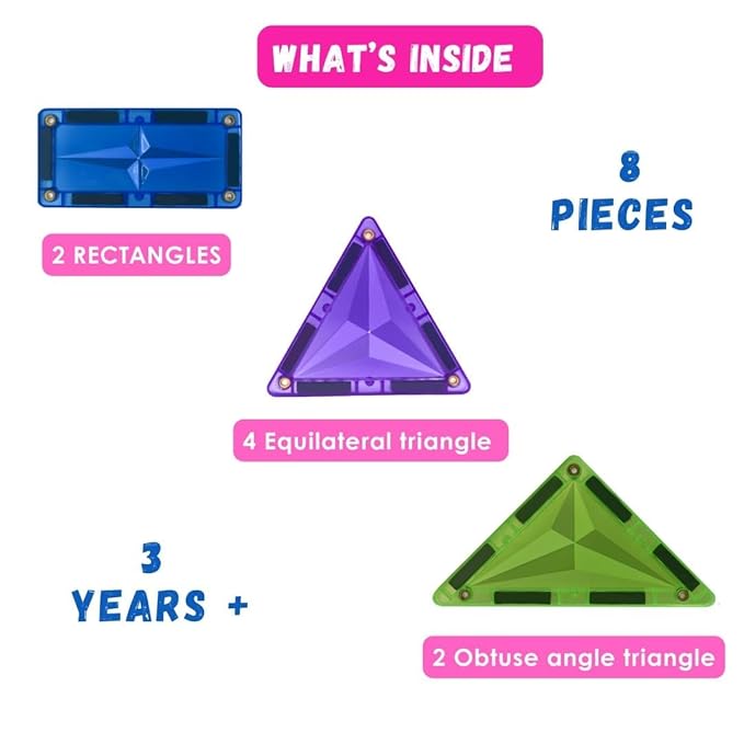 Ignite Creativity with Magnetix-1 – 8-Piece Magnetic Building Set for Ages 3+ | Build 20+ Models, Boost Cognitive Skills & Imaginative Play
