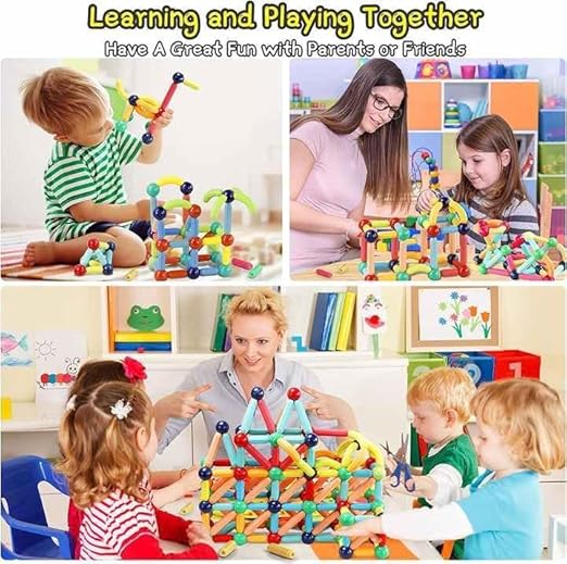 36 Pcs Magnetic Sticks Building Blocks for Kids Toys for Girls Magnetic Toys for Boys Age 3Year Educational Stem Learning Magnet Stick with Balls Game (M17)