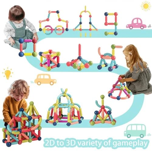 Magnetic Stick 42 Pcs Building Blocks Magnetic Toy for Kids(Magnetic Sticks and Balls)