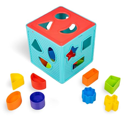 RATNA'S Shape Sorter Cube Senior with 18 Colourful Shapes Learning & Educational Toys for Toddlers (Multi Colors)