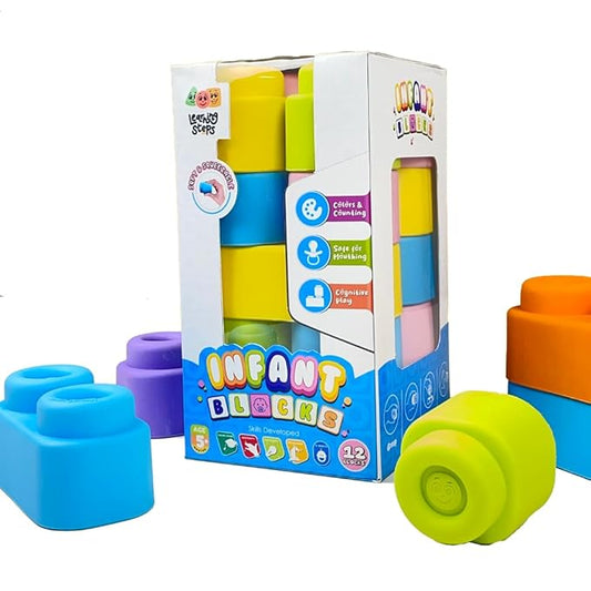12-Piece Soft Montessori Blocks for Early Development & Sensory Exploration