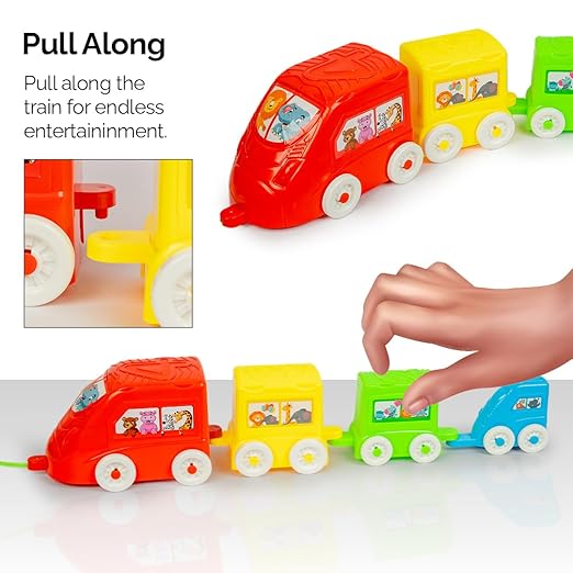 Ratna's 3-in-1 Stacker Train Toy for Toddlers – Pull Along, Nesting & Stacking Fun (1+ Years)