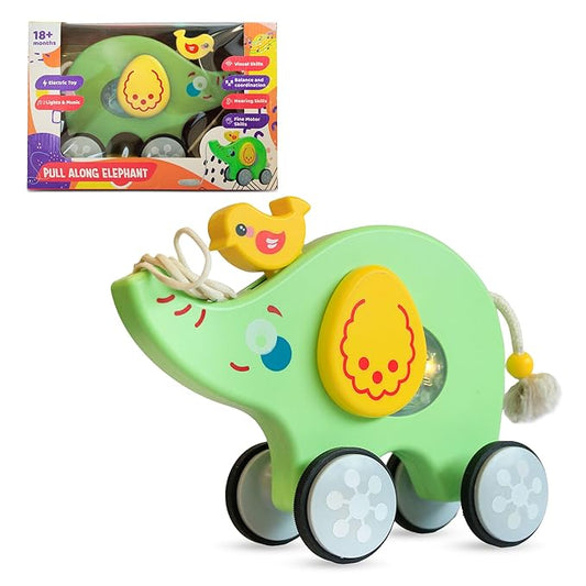 innovitoy Pull Along Elephant Baby Toys 6-12 Months