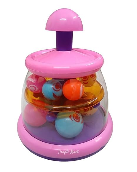 Push 'N' Spin Ball Spinner for Kids Kids Interactive Toy with Colourful Spinning Balls Toddler Toy Learning Activity Multicolour H - 21.25 cm Age 6 Month