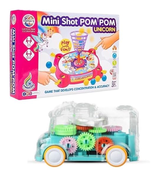 Mini Shot Pom Pom Printed Basket Ball Family Board Action Game to Play with Fun