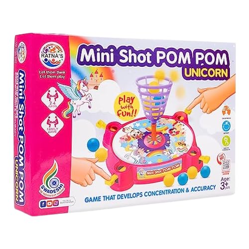 Mini Shot Pom Pom Printed Basket Ball Family Board Action Game to Play with Fun
