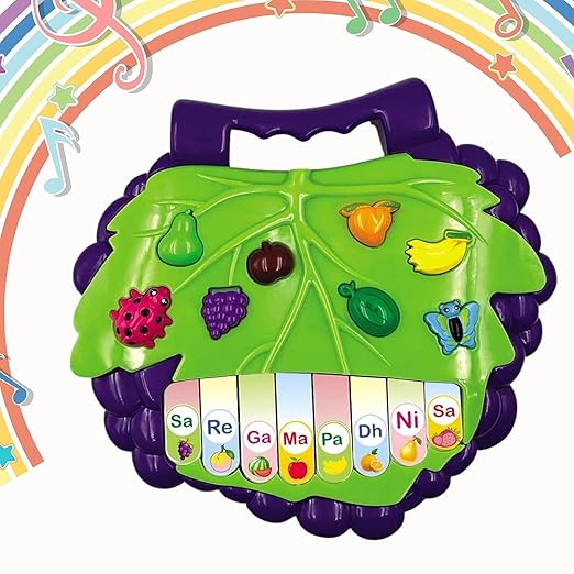 Straberry Musical Piano with 3 Modes Sounds Quiz Spellings and Tunes- Red