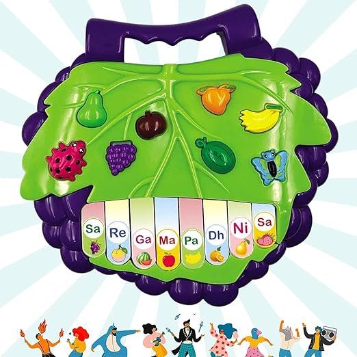 Straberry Musical Piano with 3 Modes Sounds Quiz Spellings and Tunes- Red