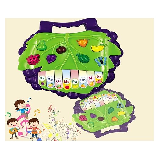 Straberry Musical Piano with 3 Modes Sounds Quiz Spellings and Tunes- Red