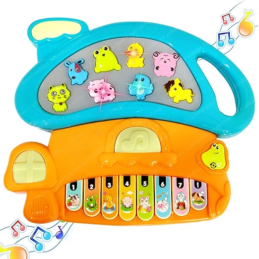 Piano for Kids - Electric Mushroom with Organ Keyboard Musical Instrument Toys Mushroom Keyboard with Flashing Lights Animal Sounds and Songs Musical Toys for Kids (Random Color)