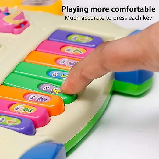 Best Kids Baby's Musical Piano Toys - with 3 Modes Animal Sounds Flashing Light & Sound for Kid Early Development Musical Toy (Cow Piano)