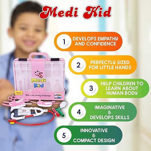 Zephyr Role Play Plastic Doctor Set Toy kit for Boys and Girls Birthday Gift (Multi Color Plastic Doctor Set)