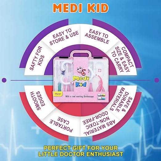 Zephyr Role Play Plastic Doctor Set Toy kit for Boys and Girls Birthday Gift (Multi Color Plastic Doctor Set)
