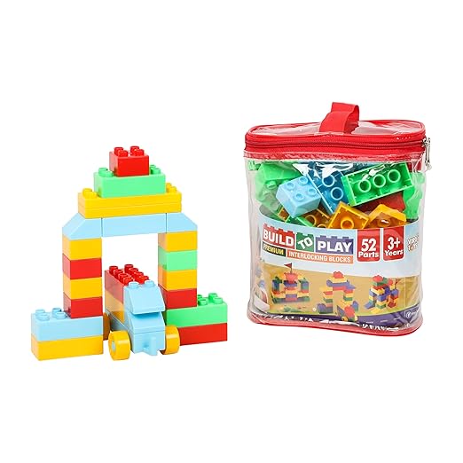 52 Parts ABS Toy Set Creative Building Blocks Educational Toy for Kids Enhances Problem Solving Develops Fine Motor Skills Safe & Non Toxic