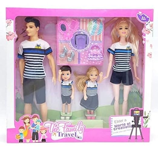 Lumo Special Family Set Doll with Mom Dad Son and Daughter Doll Set Ken Couple