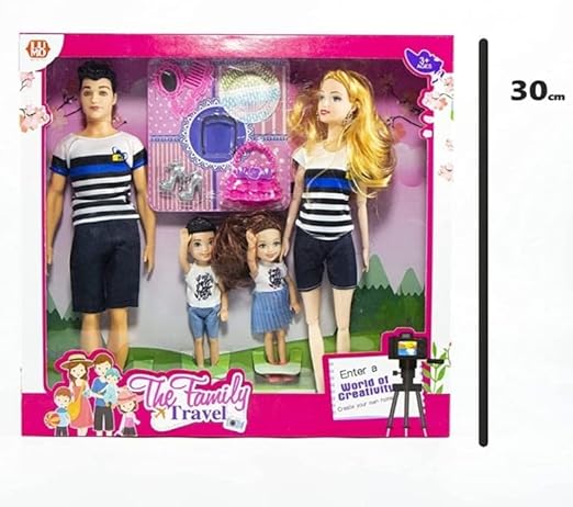 Lumo Special Family Set Doll with Mom Dad Son and Daughter Doll Set Ken Couple