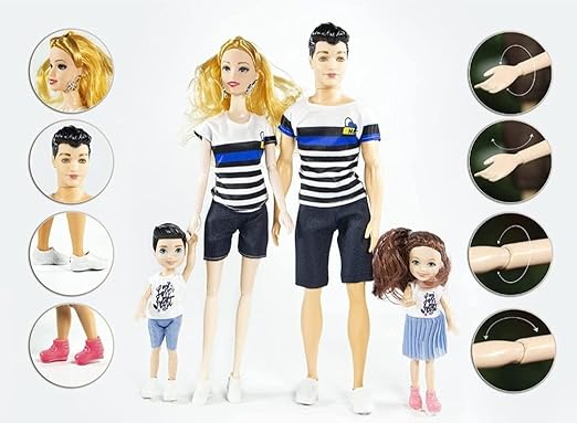 Lumo Special Family Set Doll with Mom Dad Son and Daughter Doll Set Ken Couple