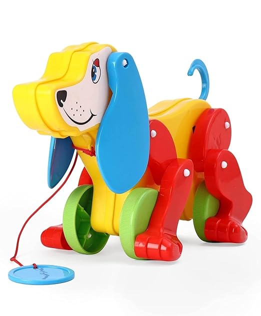 Daisy Dog with Pull Rope Generates Ting Ting Sound Pull Along Large Animal Pet Toy for Kids