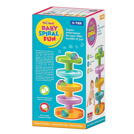 Toymate 7-Layer Cat Spiral Fun Ball Drop Tower – Colorful Swirling Ramp Toy for Babies & Toddlers | Educational Rolling Ball Playset for Early Development & Motor Skills