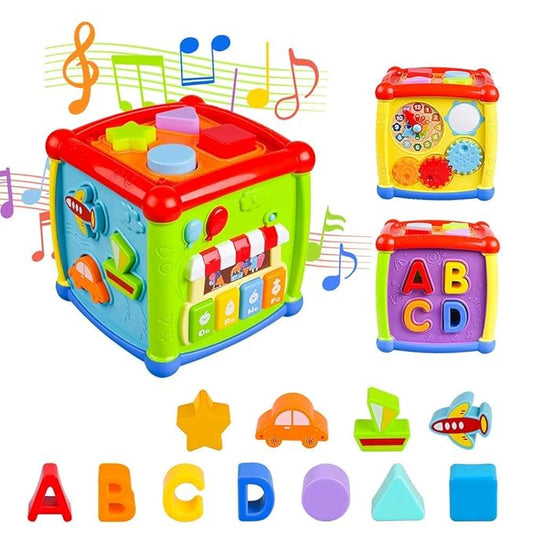 Enterprise Activity Cube Baby Toy For 6 To 12 Months Toddler Piano Center Best First Birthday Gift For 1 Year Old Girl Boy 6 In 1 Busy Learners Educational Toys Multi color