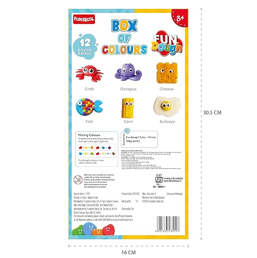 Fundough Funskool Colour Compound – 600g Multicolour Dough, Sculpt & Shape – Pack of 2 – Age 3+
