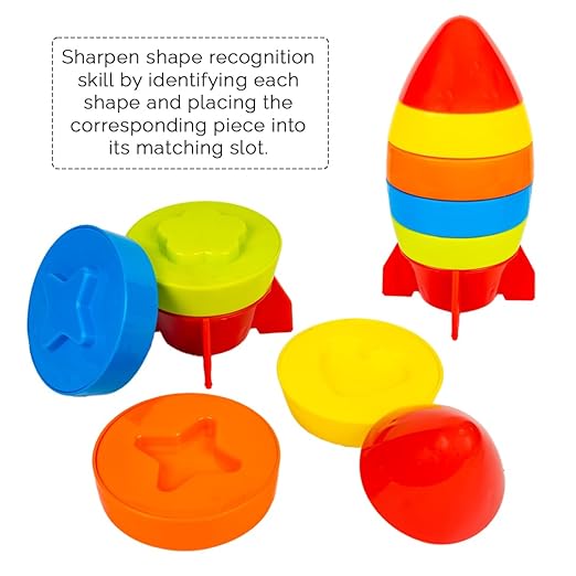 Ratna’s My First Play 5-in-1 Set – Rocket Stacker, Teddy Roly Poly, Shape Sorter, Ball Car, Lion