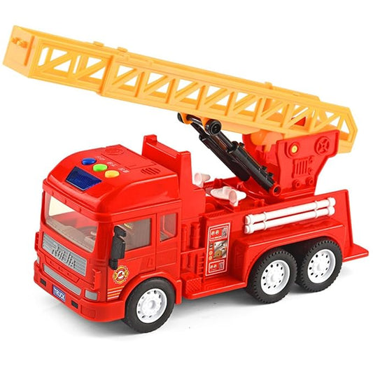 Pull Back Vehicles Fire Rescue Truck Toy Friction Power Trucks for 3 Years Old Boys and Girls Vehicles Truck Toys for Kids Light and Sound Toys - Multicolor