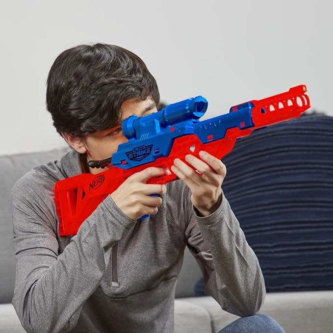 Nerf Alpha Strike Wolf LR-1 Blaster – Scope & 12 Darts – Fun Target Game for Kids & Teens