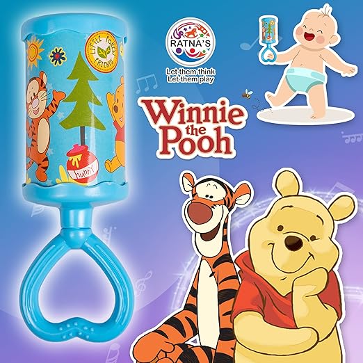 Ratna’s Winnie-the-Pooh Baby Rattle – Sweet Melodic Sound – Safe & Non-Toxic for Infants