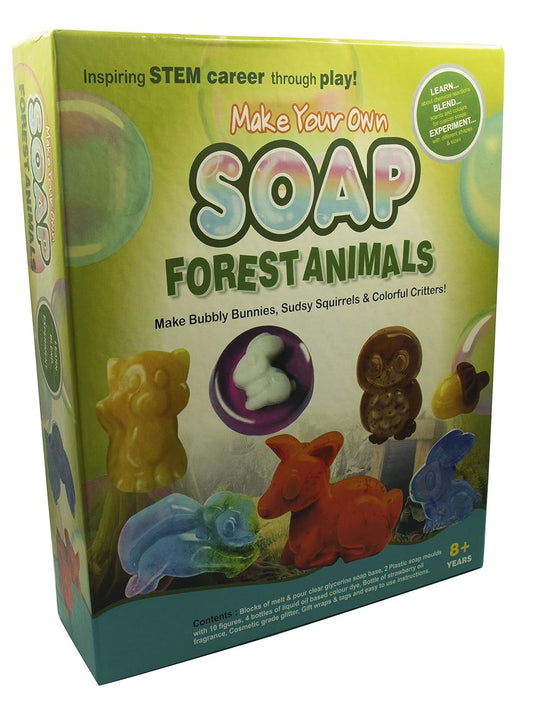 EKTA Make Your Own Soap (Forest Animals) Making Kit for 8 Years Kids Soap Making Game for Kids - Multi Color