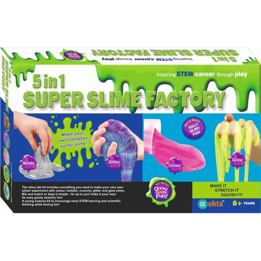 5 in 1 Super Slime Factory - Activity Kit for kids aged 8-14 years.
