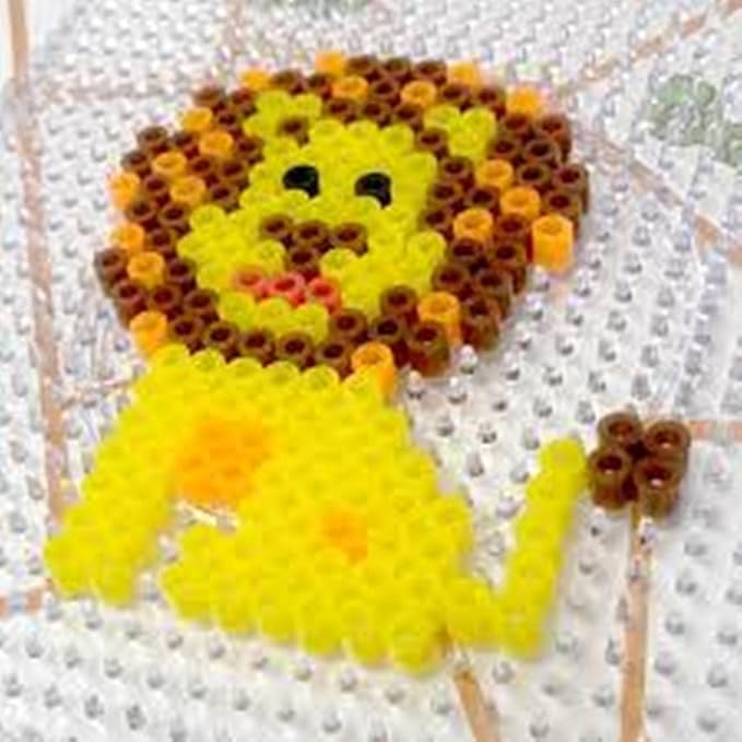 Ekta Plastic Beads Pixels Jungle Safari Fridge Magnets Badges Making Kit for Children Creativity Multicolour Above The Age of 5 Years