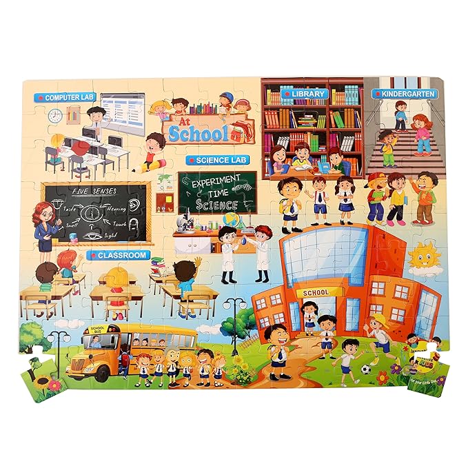 Innovative KIDS Floor Puzzle for 4 Age Kids(108 Piece) (at School)