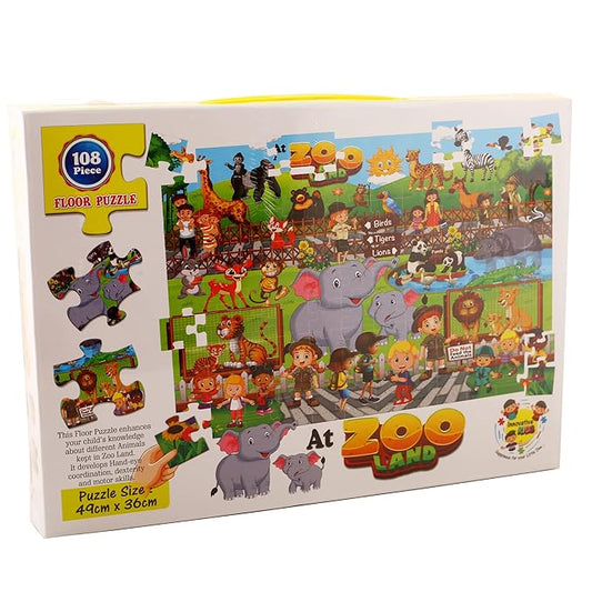 Innovative KIDS Floor Puzzle for 4 Age Kids(108 Piece) (at Zoo)