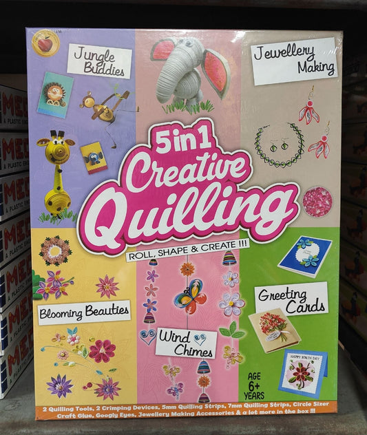 5 IN 1 CREATIVE QUILLING – Fun & Educational Paper Craft Kit for Kids with Multiple Activities to Boost Creativity & Fine Motor Skills
