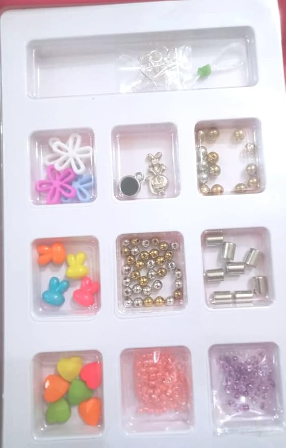 2-in-1 Jewellery Making & Nail Art Fashion Kit – Random Beads Design – Ages 6+