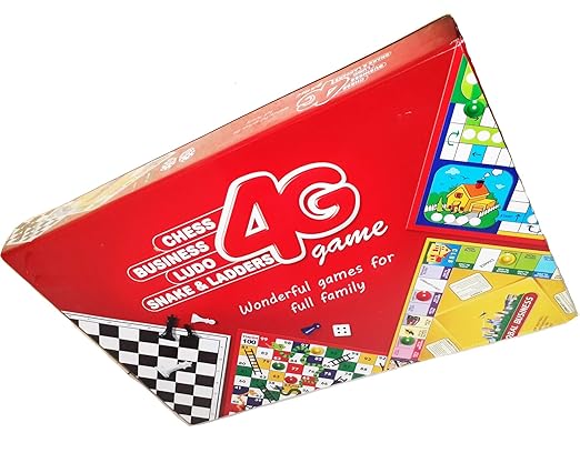 4-in-1 Board Game Set – Chess, Ludo, Business & Snakes & Ladders – Family Fun