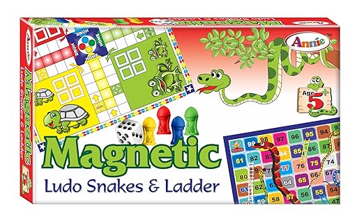 Magnetic Ludo & Snakes Ladder Game – Colorful Educational Family Fun – Ages 5+