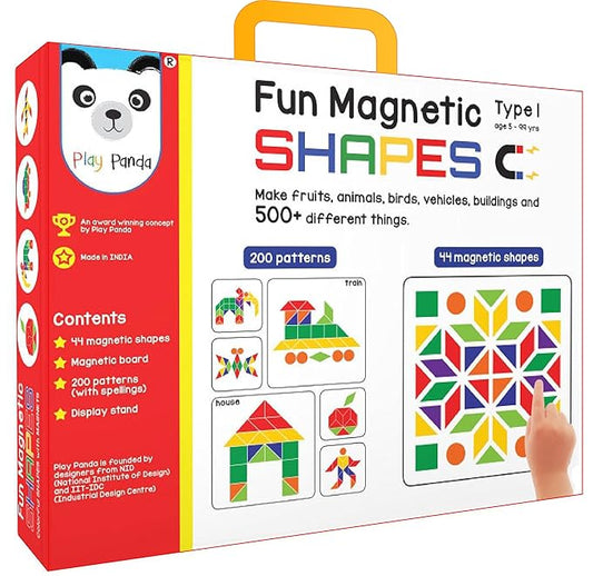 Fun Magnetic Shapes – 44 Magnets, 200 Patterns & Stand – Creative Play for Kids