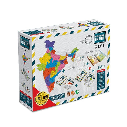 Map of India Puzzle – 28 State Pieces, Card Games & Fun Facts – Learn & Play