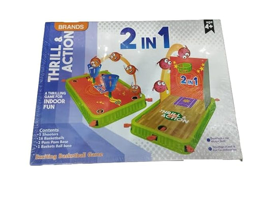 Board Games 2 in 1 Game - Indoor Basket Ball Board Game Set of 1