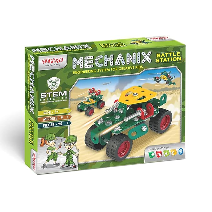Mechanix Battle Station STEAM/STEM Educational Toy Building and Construction Set War-Themed Building Blocks for Boys and Girls Age 7