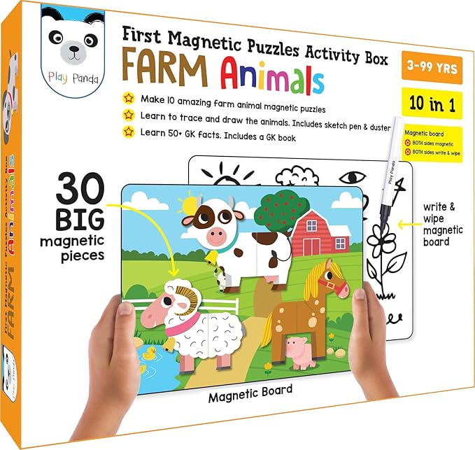 Play Panda Magnetic Puzzles Farm Animals