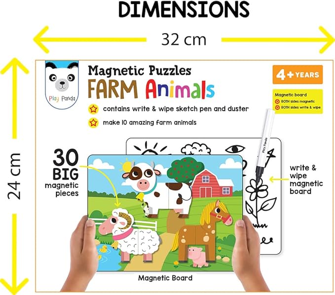 Play Panda Magnetic Puzzles Farm Animals