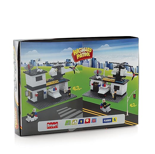 PEACOCK TOYS AND GAMES Highway Patrol 260 Pieces Premium Interlocking Blocks Multi color