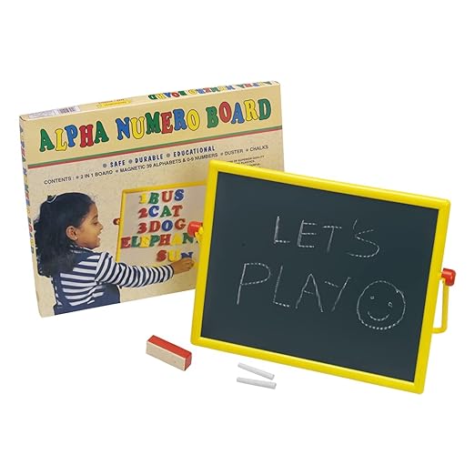 Zephyr Alpha Numero Board Educational Toy Magnetic Alphabets Writing Board That Makes Alphabets Numbers and Writing an Easy Task for Kids Age 3 - 3 in 1 Board