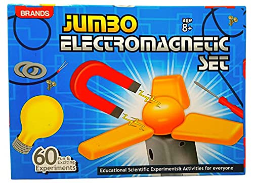 Science Jumbo Electromagnetic Experiment Kit – 60 Fun STEM Activities for Kids Age 8+ (Multicolor, Set of 1)