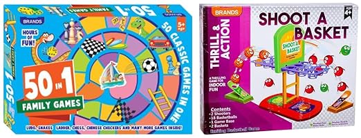 50 in 1 Family Games Strategy & War Games Board Game For Kids With Amazing Action Shoot A Basket Game for KidsVery Exciting Basketball Game Perfect Game for Indoor and Outdoor (Multi Color)