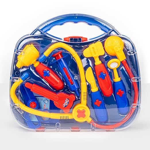 Ratna's Doctor Medical Kit Toys with 8 Different Medical Instruments Along with Portable Medical Clinic Suitcase Doctor Set Pretend Play A Perfect Role Play Toy for Kids (2+ Years)