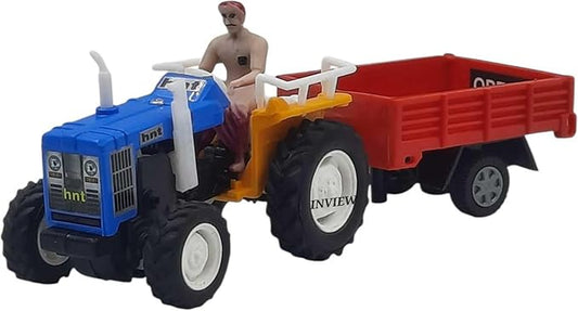 Centy Pull-Back Action Tractor Toy with Trolley Attachment